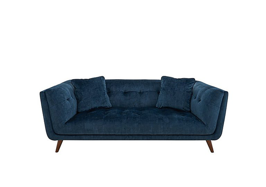 Rene Large 2 Seater Fabric Sofa - Blue