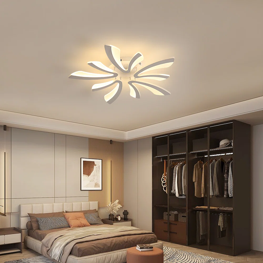 LED Ceiling Light, Modern Creative Ceiling Lamp, White Acrylic Ceiling Light Fixture For Office, Bedroom, Living Room, Dining Room, Lobby, Warm Light