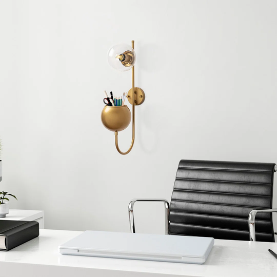 Neravetla 1 - Light Dimmable Shiny Gold Armed Sconce