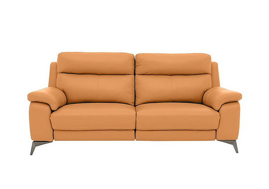 Missouri 3 Seater Leather Recliner Sofa with Power Headrest - Yellow- World of Leather