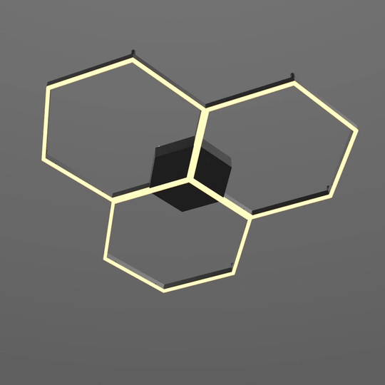angular LED ceiling light Hexa flat modern