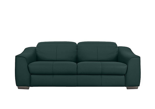 Xavier 3 Seater Leather Power Recliner Sofa with Power Headrests - Green- World of Leather