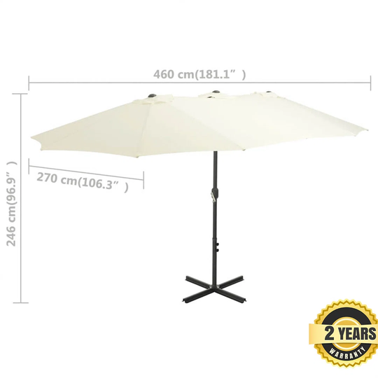 Parasol with aluminum pole 460 x 270cm