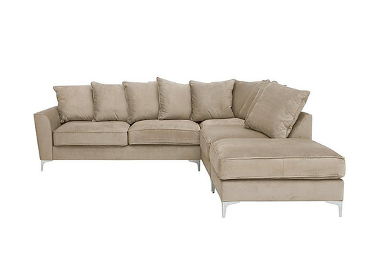 Legend Pillow Back Fabric Corner Sofa - Beige