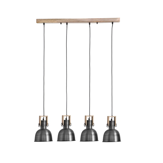 Calio 4 - Light Kitchen Island Jar Pendant with Wood Accents
