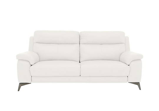 Missouri 3 Seater Leather Sofa - White- World of Leather