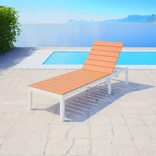 Sun Lounger Aluminium And WPC Brown