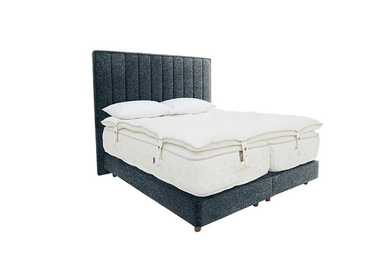 Harrison Spinks - Yorkshire 40,000 Shallow Divan Set with Zip and Link Mattress with Mattress Topper - King Size - Blue