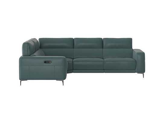 Adama Leather Corner Sofa - Green- World of Leather