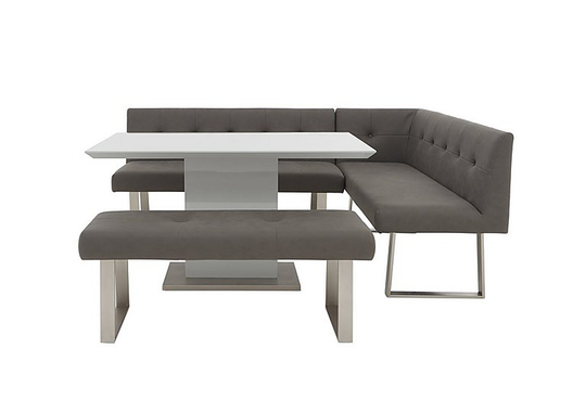 Park Avenue Dining Table, Right-Hand Facing Corner Bench and Standard Bench Dining Set - Grey