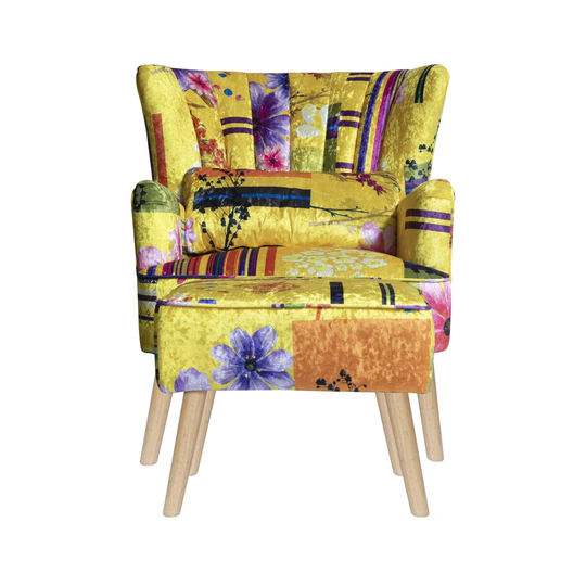 78Cm Wide Wingback Chair and Ottoman