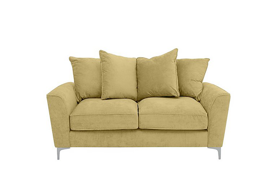 Legend 2 Seater Pillow Back Fabric Sofa - Yellow