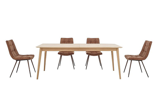 Walker Extending Dining Table and 4 Chairs - Brown