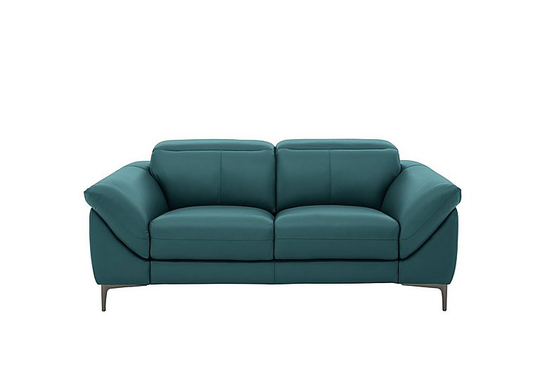 Galaxy 2 Seater Power Sofa with Power Headrests - Green- World of Leather
