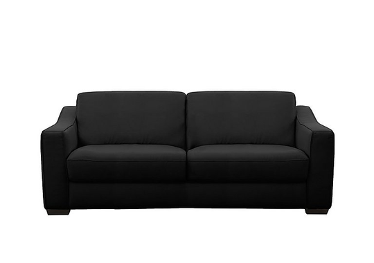 Optimus 3 Seater Leather Sofa - Black- World of Leather