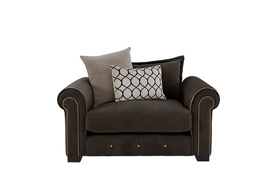 Alexander and James - Sumptuous Fabric Snuggler Chair - Brown