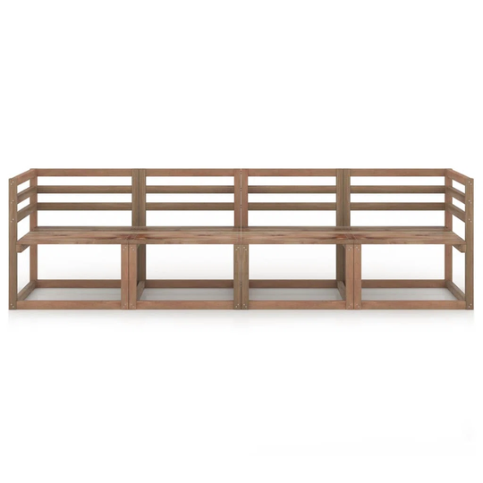 4 Piece Garden Pallet Sofa Set Brown Impregnated Pinewood