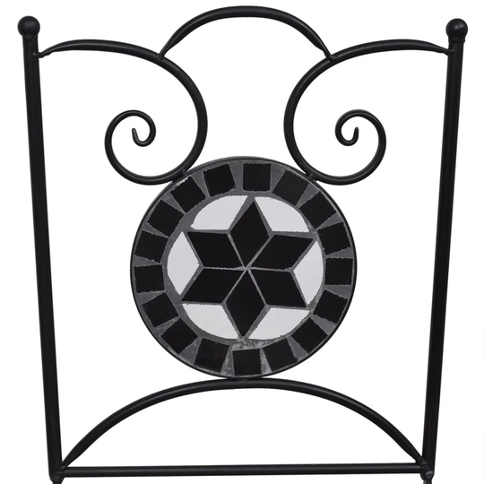 Folding Bistro Chairs 2 Pcs Ceramic Black And White