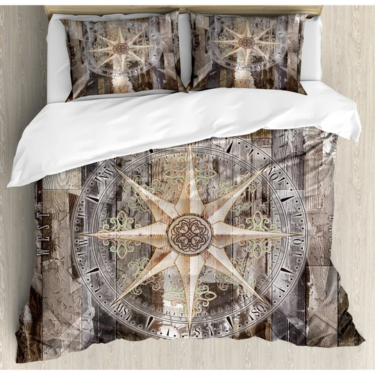 Olney Brown/Beige Microfibre 350 TC Duvet Cover Set