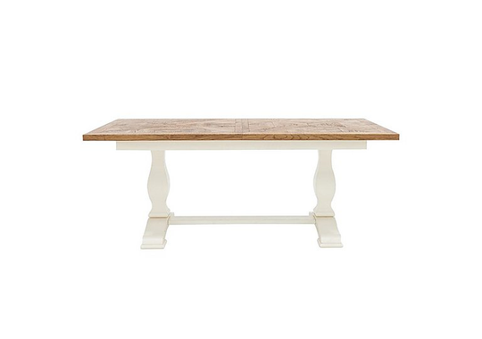 Pattern Extending Parquet Dining Table - Cream