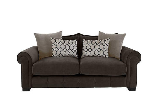 Alexander and James - Sumptuous 3 Seater Fabric Sofa - Brown