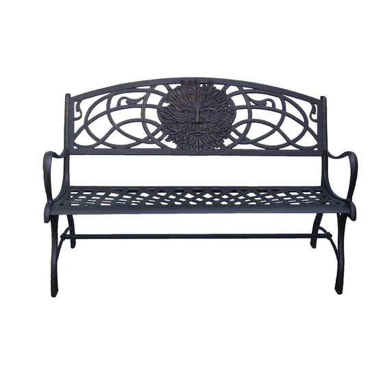 100% Cast Iron Bench with Greenman Theme