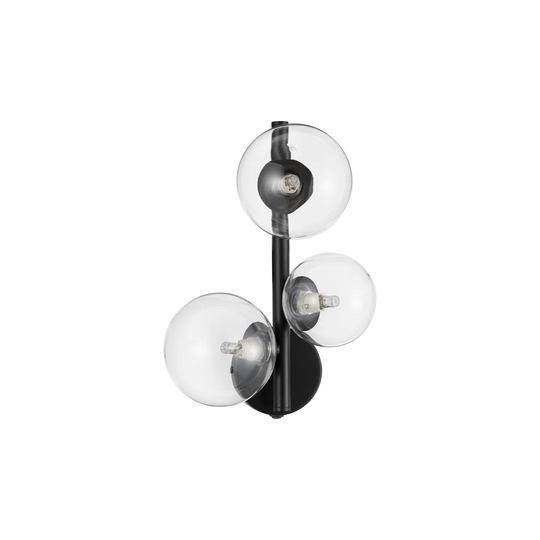 Bosserman 1 - Light Dimmable Matt Black Candle Wall Light