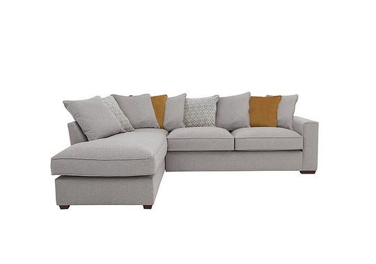 Cory Fabric Corner Chaise Scatter Back Sofa Bed - Silver
