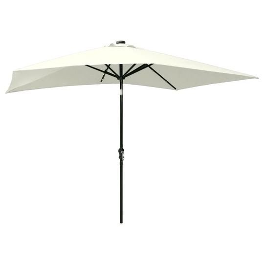 Vidaxl Parasol With Leds And Steel Pole Sand 2X3 M