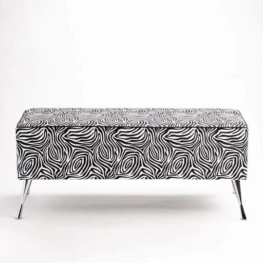 Bench Upholstered Retro Zebra