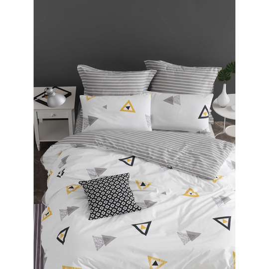 Annapolis White Cotton 142 TC Modern & Contemporary Duvet Cover Set