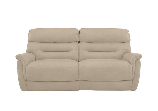 Chicago 3 Seater Fabric Battery Recliner Sofa - Beige