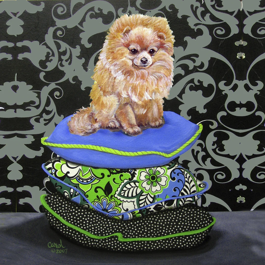 Pomeranian Pillows by Carol Dillon - Wrapped Canvas Graphic Art