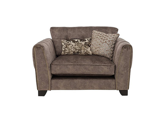 Ariana Classic Back Fabric Snuggler Chair - Brown