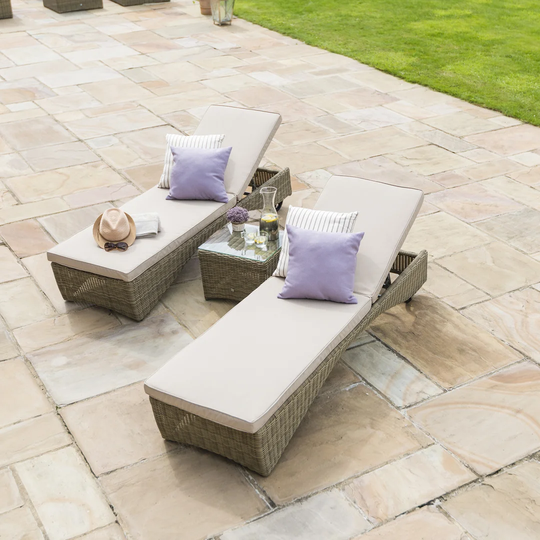 Maxwell Reclining Sun Lounge with Cushion and Table