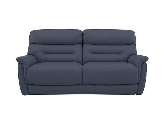 Chicago 3 Seater Leather Sofa - Blue- World of Leather