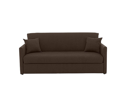 Versatile 3 Seater Fabric Sofa Bed with Slim Arms - Brown
