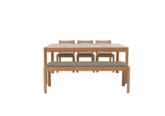 Ercol - Ella Medium Extending Dining Table, 3 Dining Chairs and Medium Dining Bench - Brown