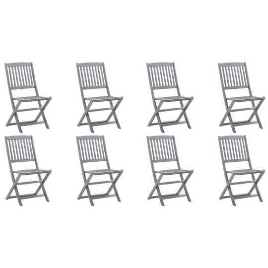 Folding Outdoor Chairs 8 Pcs Solid Acacia Wood