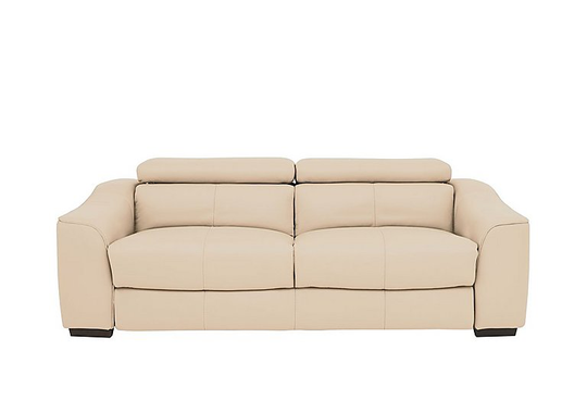Elixir 3 Seater Leather Sofa Bed - Beige- World of Leather