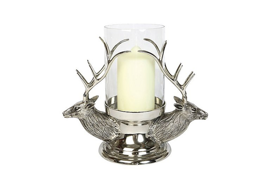 Culinary Concepts - Stag Head Hurricane Lantern - Silver