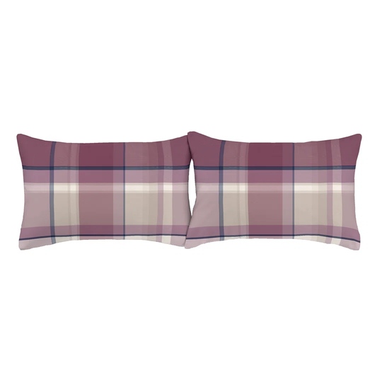 Brushed Check Pillow Cases With Envelope Closure