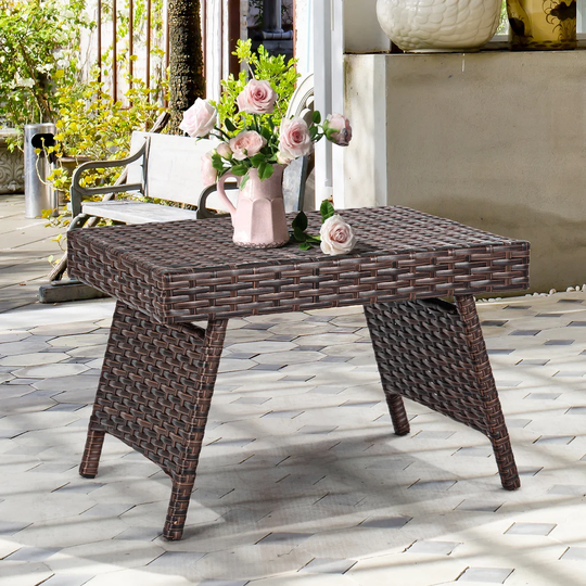 Eastman Folding Rattan Bistro Table