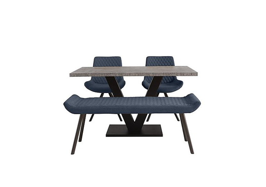 Rocket Dining Table, 2 Chairs and Low Bench Dining Set