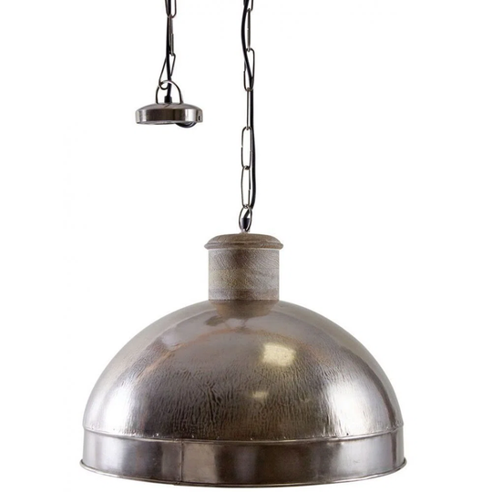 Locksley 1 - Light Single Dome Pendant with Wood Accents