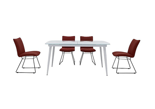 Ace Large Extending Dining Table and 4 Chairs - Orange