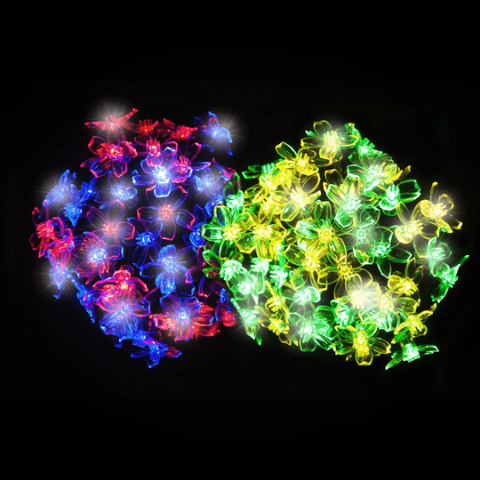 100 Multicolour LED Blossom Solar Fairy Lights
