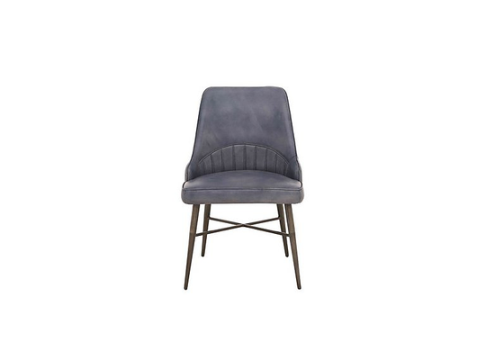 Val Leather Dining Chair - Blue