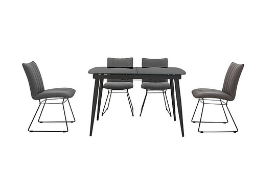 Ace Small Extending Dining Table and 4 Chairs - Grey