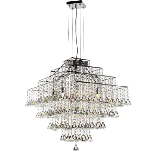 CFH301171/10/CH Herrod Square 10 Light Pendant with Polished Chrome Finish and Clear Crystal Detail